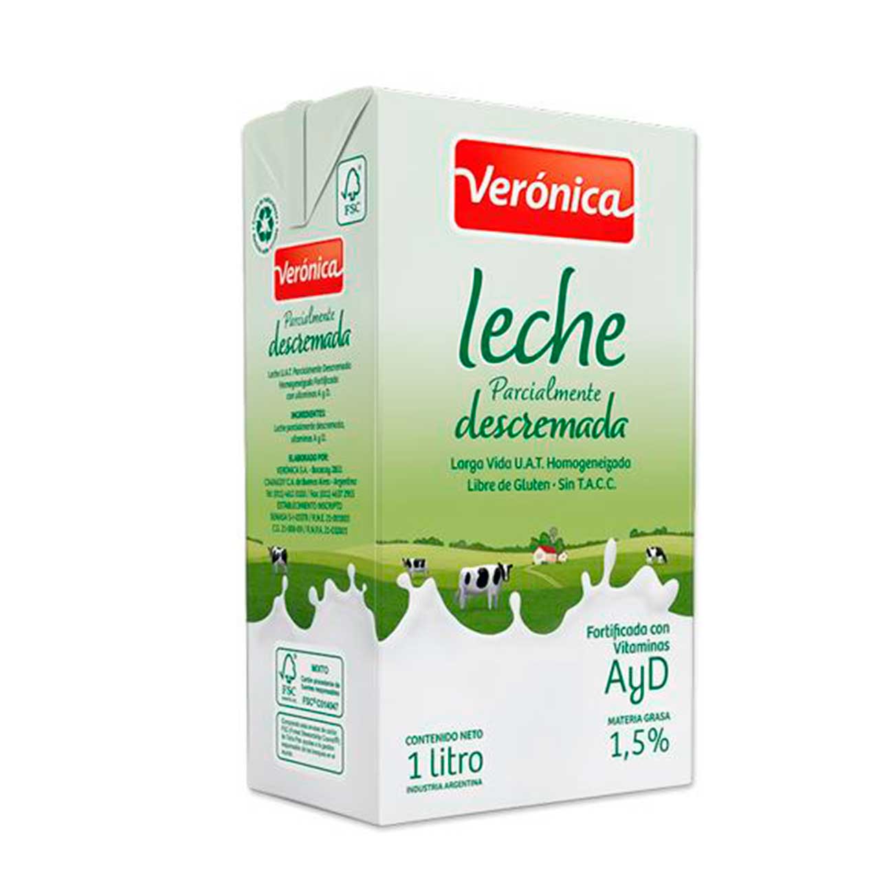 Leche larga vida descremada 1l VERÓNICA