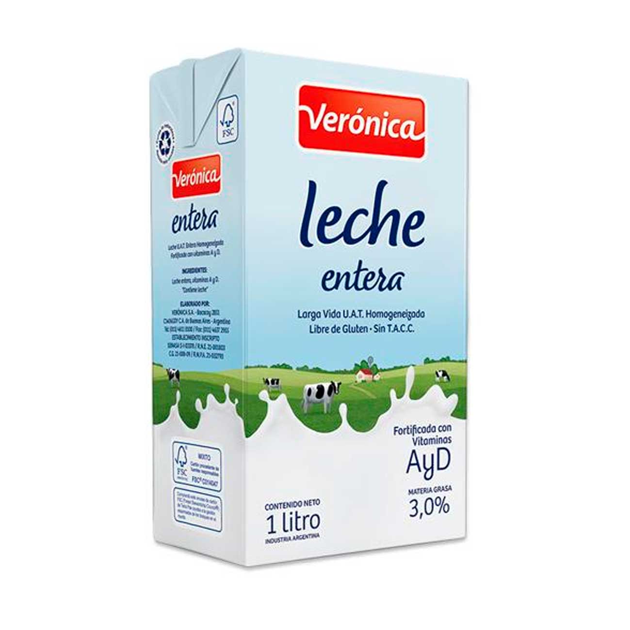 Leche larga vida entera 1l VERÓNICA