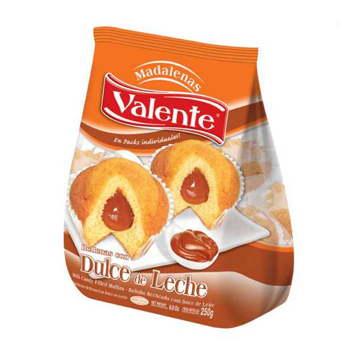 Madalenas rellenas con dulce de leche 250g VALENTE