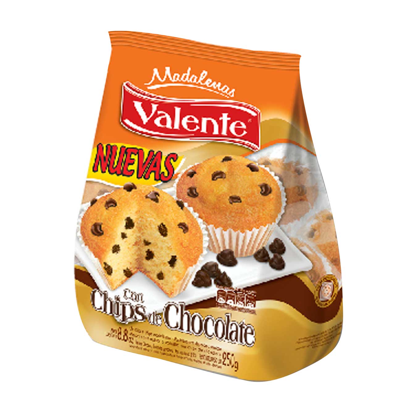 Madalenas con chips de chocolate 250g VALENTE 