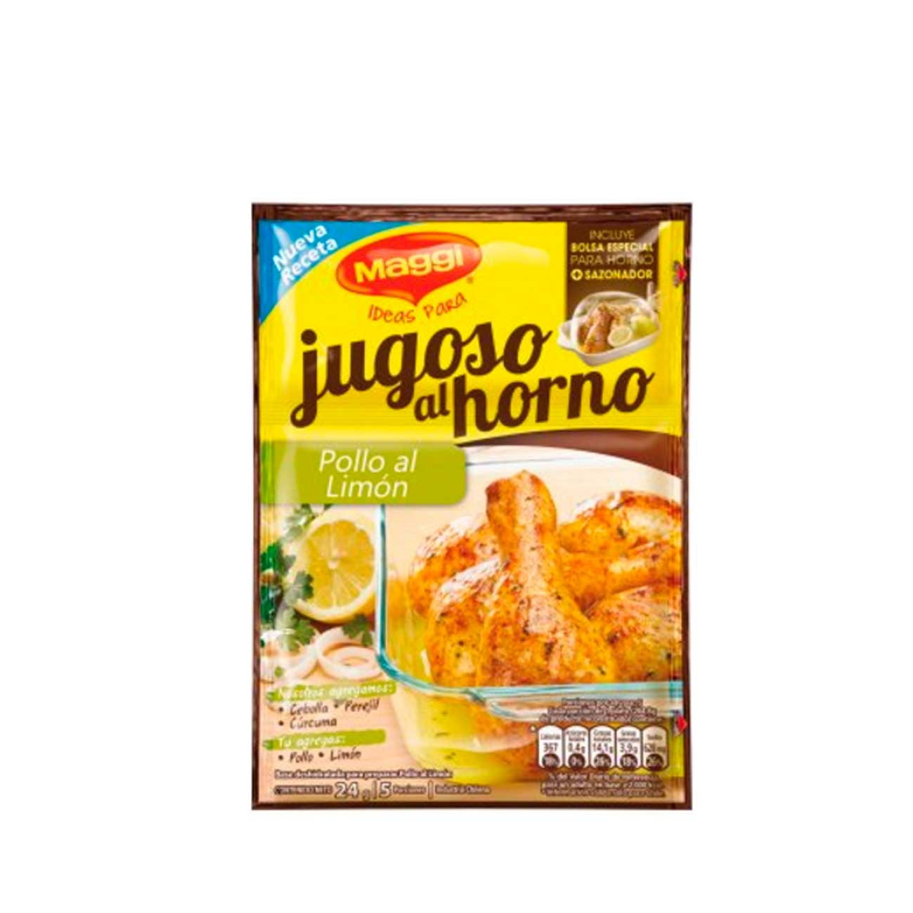 Caldo Jugoso al horno en bolsa sabor pollo al limón MAGGI