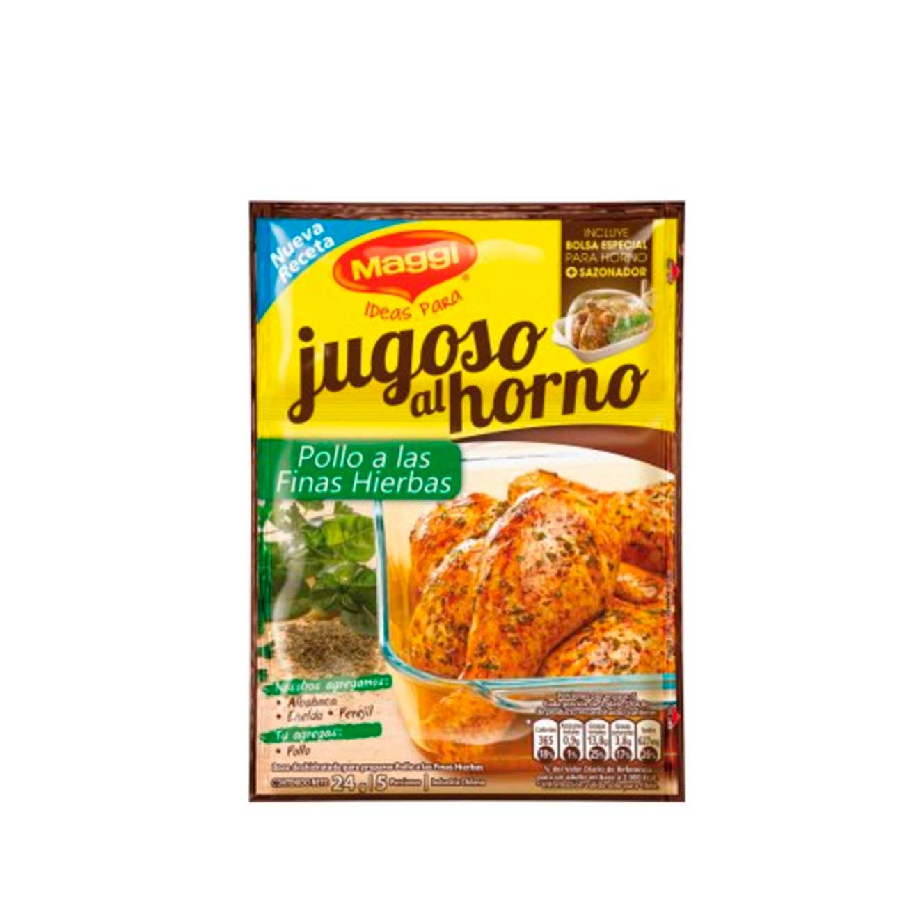 Caldo Jugoso al horno en bolsa sabor pollo a las finas hierbas MAGGI